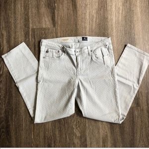 AG Stevie Ankle Polka Dot Jeans Blue/White Size 30